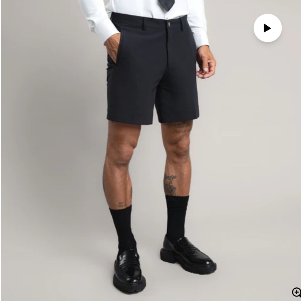 SENE Classic Black Men's Flat Front Shorts